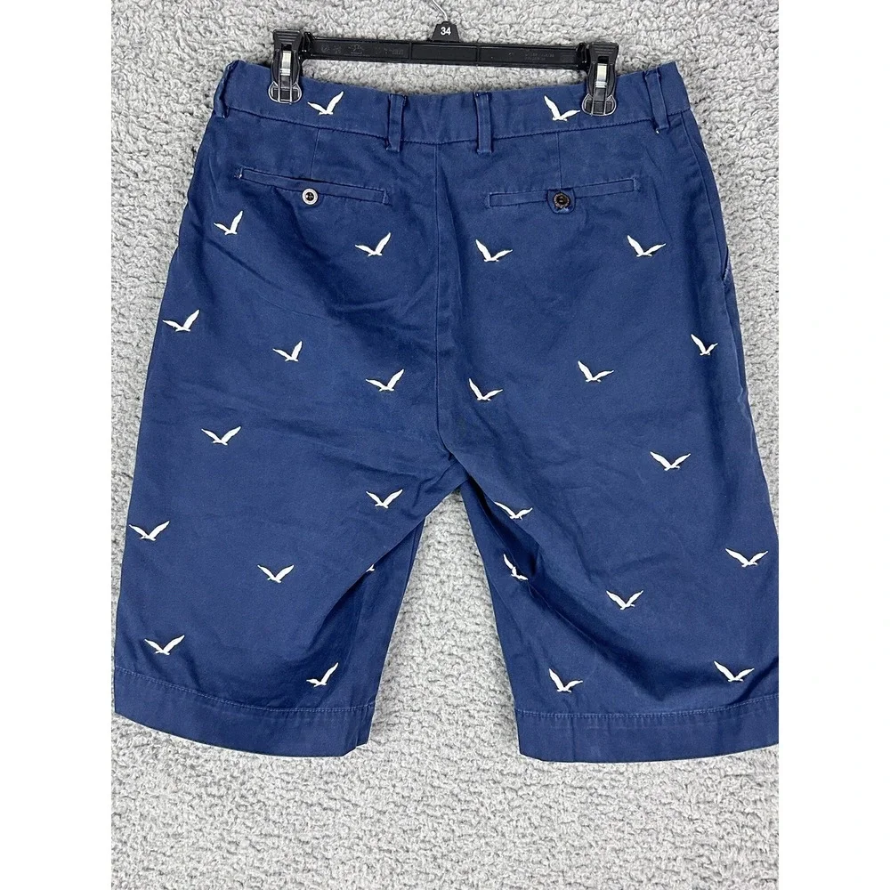 Polo Ralph Lauren Mens 32 Seagull Bird Cotton Chino Shorts Navy Blue Golf Vacay